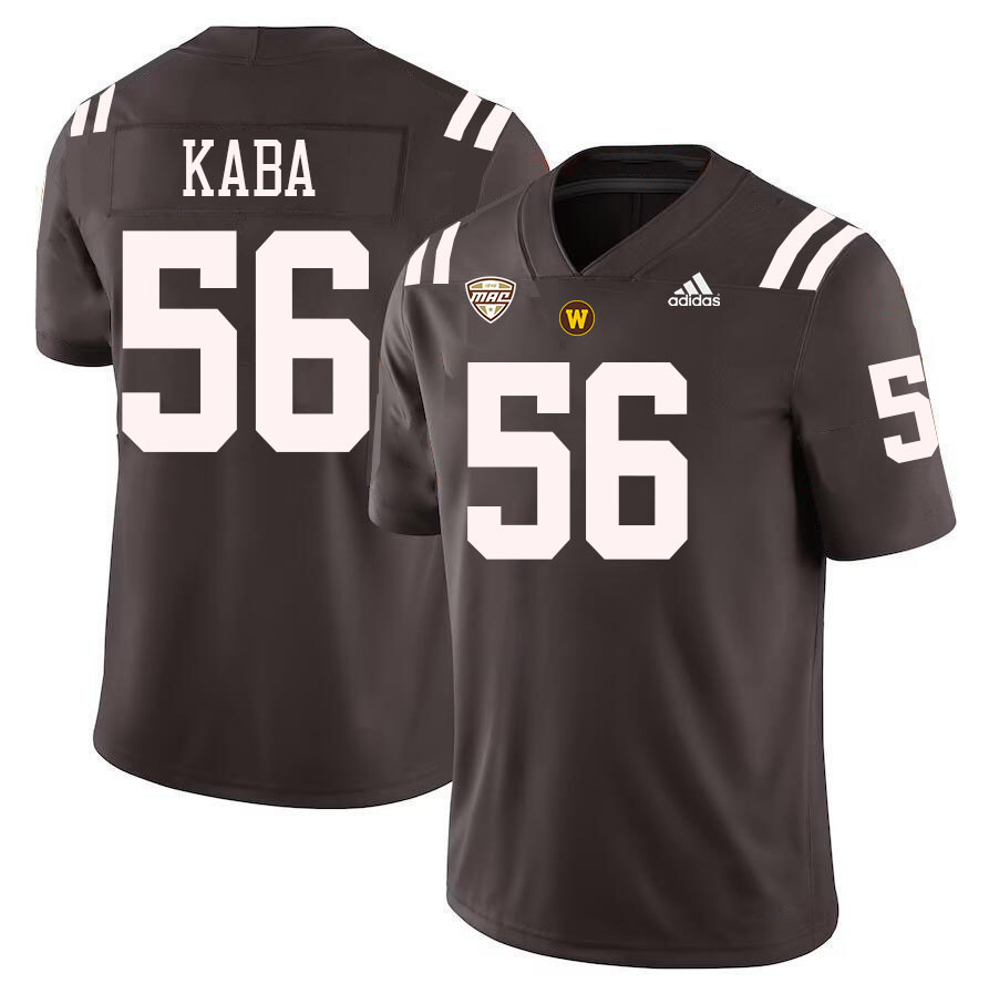 #56 Sid Kaba Western Michigan Broncos College Football Jerseys Stitched-Brown